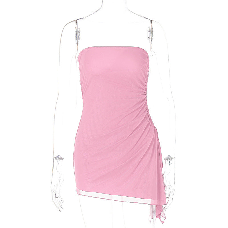 Women Clothing Summer Sexy Solid Color Sleeveless Slim Corset Backless Dress Bella Mia